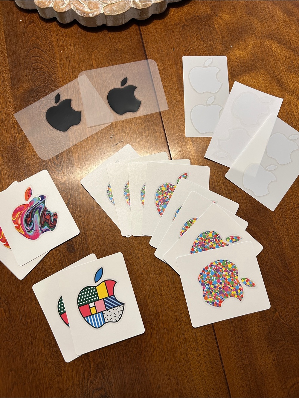 Apple Multicolor & Black Logo Sticker Set (20) New